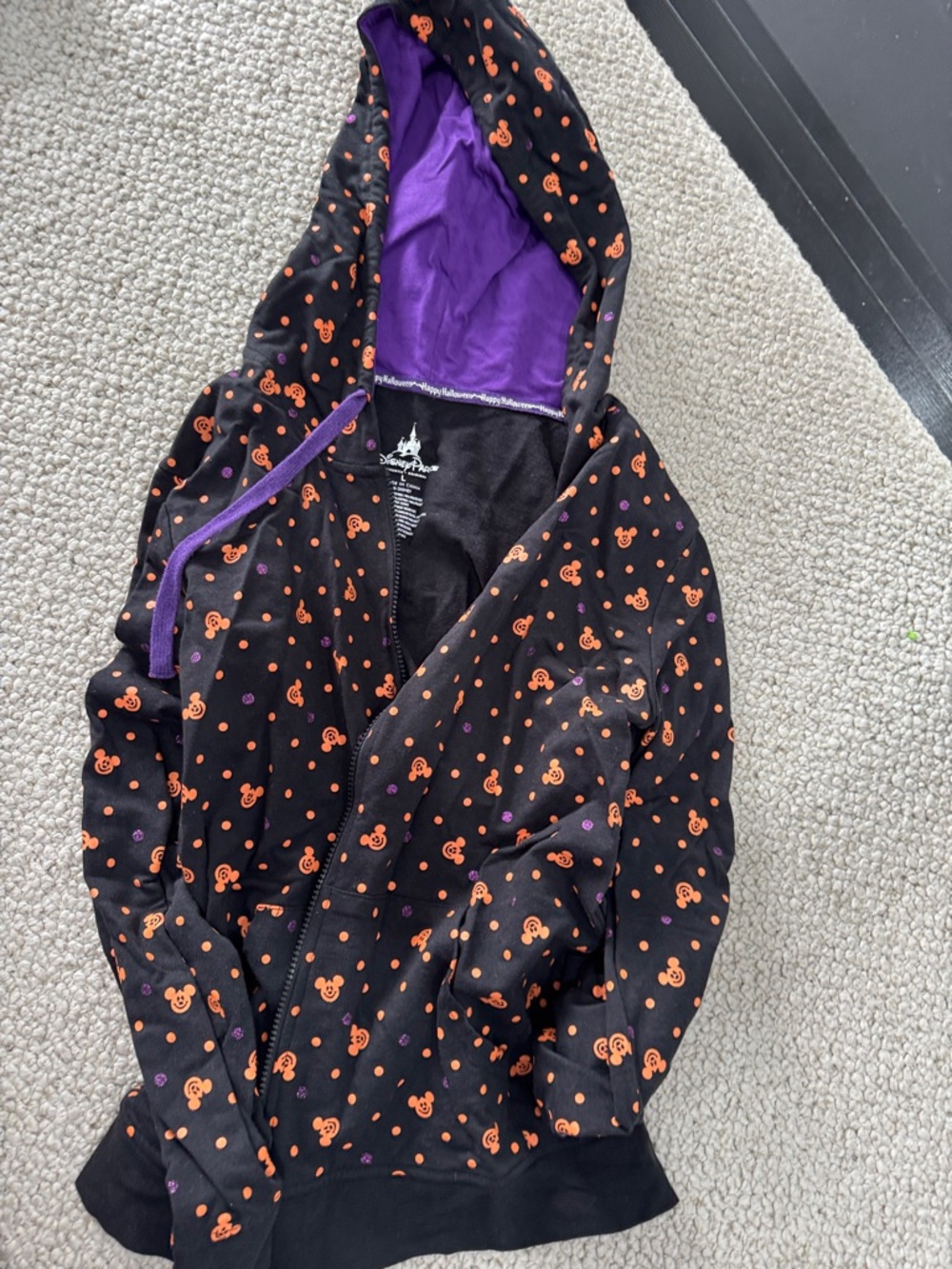 Disney world Parks zip hoodie Mickey pumpkin Halloween